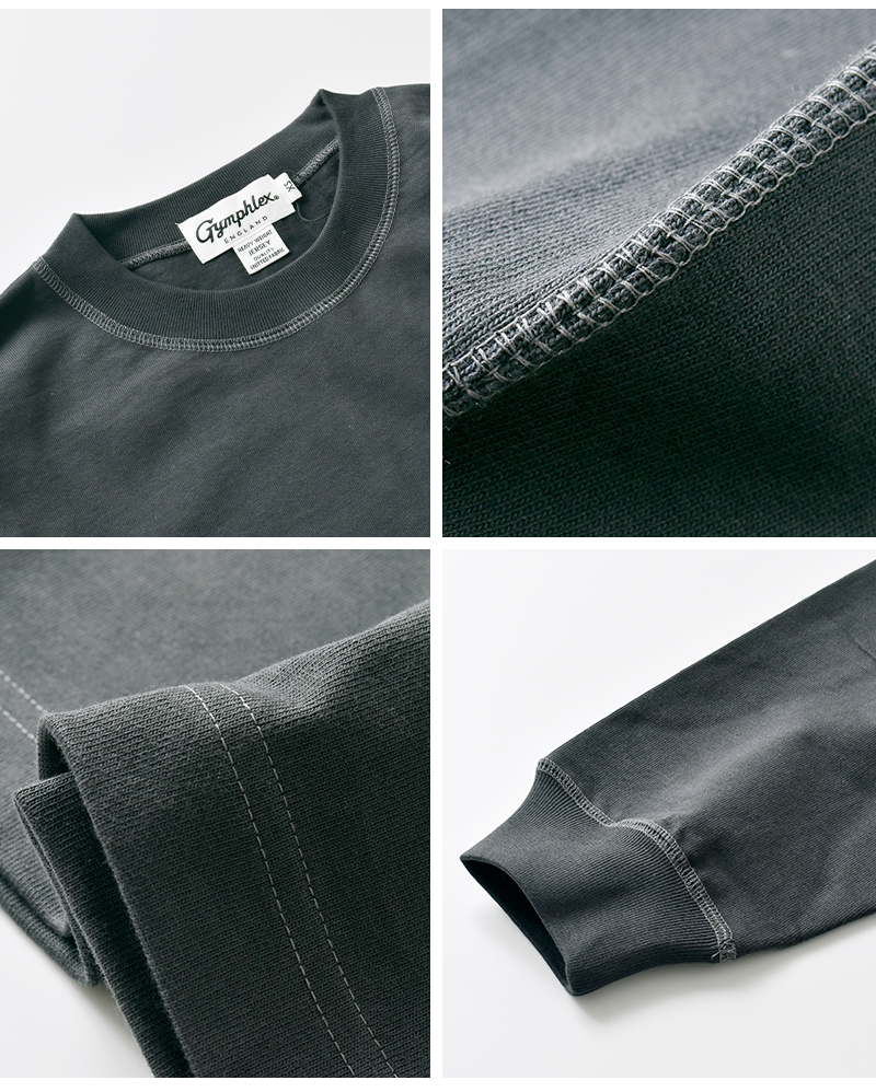 Gymphlex(ジムフレックス)ヘビーウェイトコットンクルーネック長袖Tシャツgy-c0389hwj