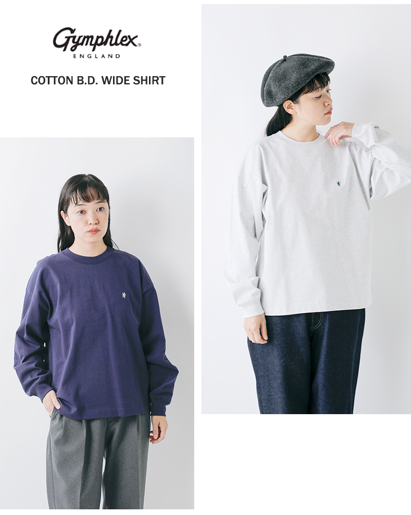 Gymphlex(ジムフレックス)ヘビーウェイトコットンクルーネック長袖Tシャツgy-c0389hwj