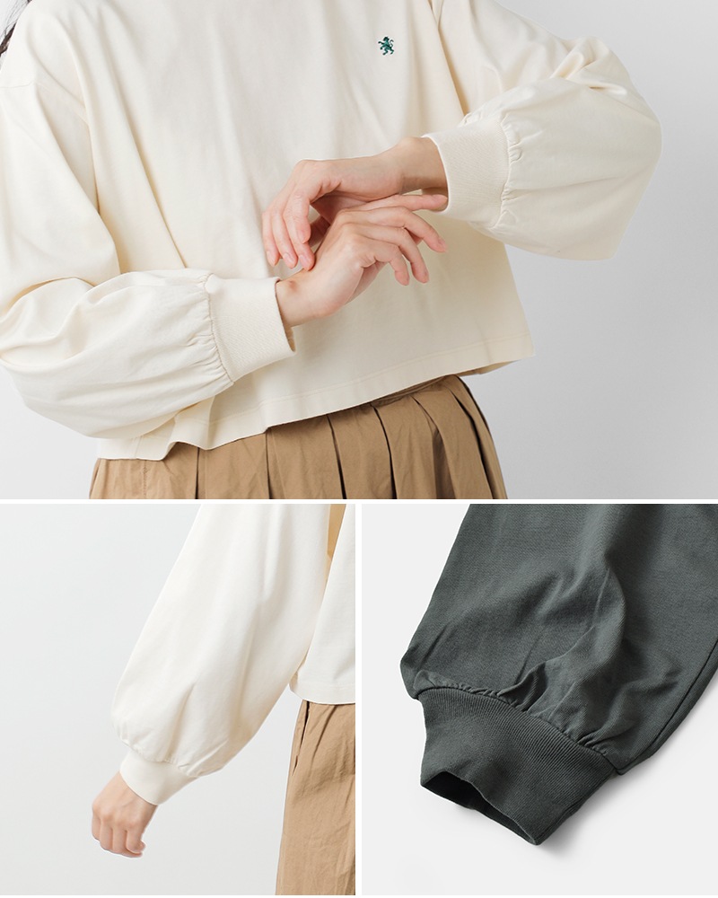 Gymphlex(ジムフレックス)コットン天竺パフスリーブクルーネックプルオーバーgy-c0481cpj