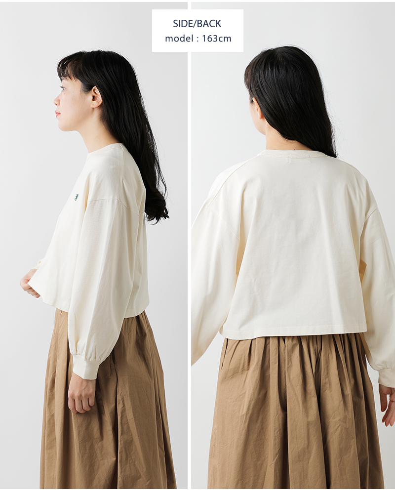 Gymphlex(ジムフレックス)コットン天竺パフスリーブクルーネックプルオーバーgy-c0481cpj