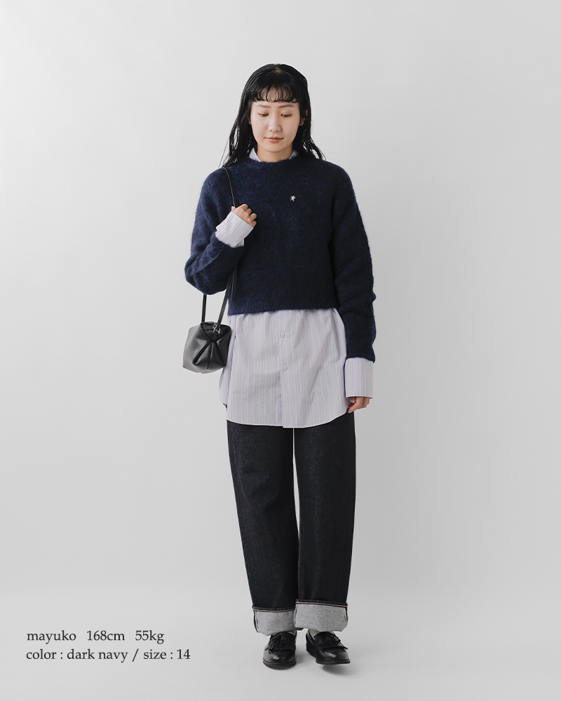 Gymphlex(ジムフレックス)アルパカシャギーニットクルーネックプルオーバーgy-d0096sgk