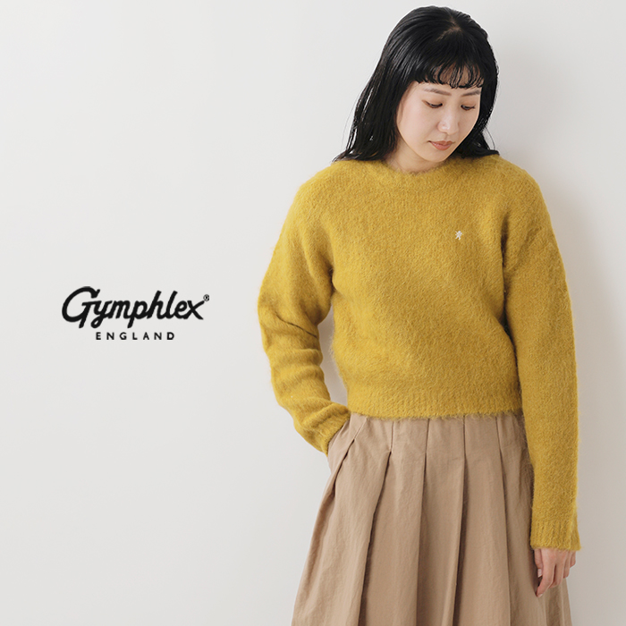 Gymphlex(ジムフレックス)アルパカシャギーニットクルーネックプルオーバーgy-d0096sgk