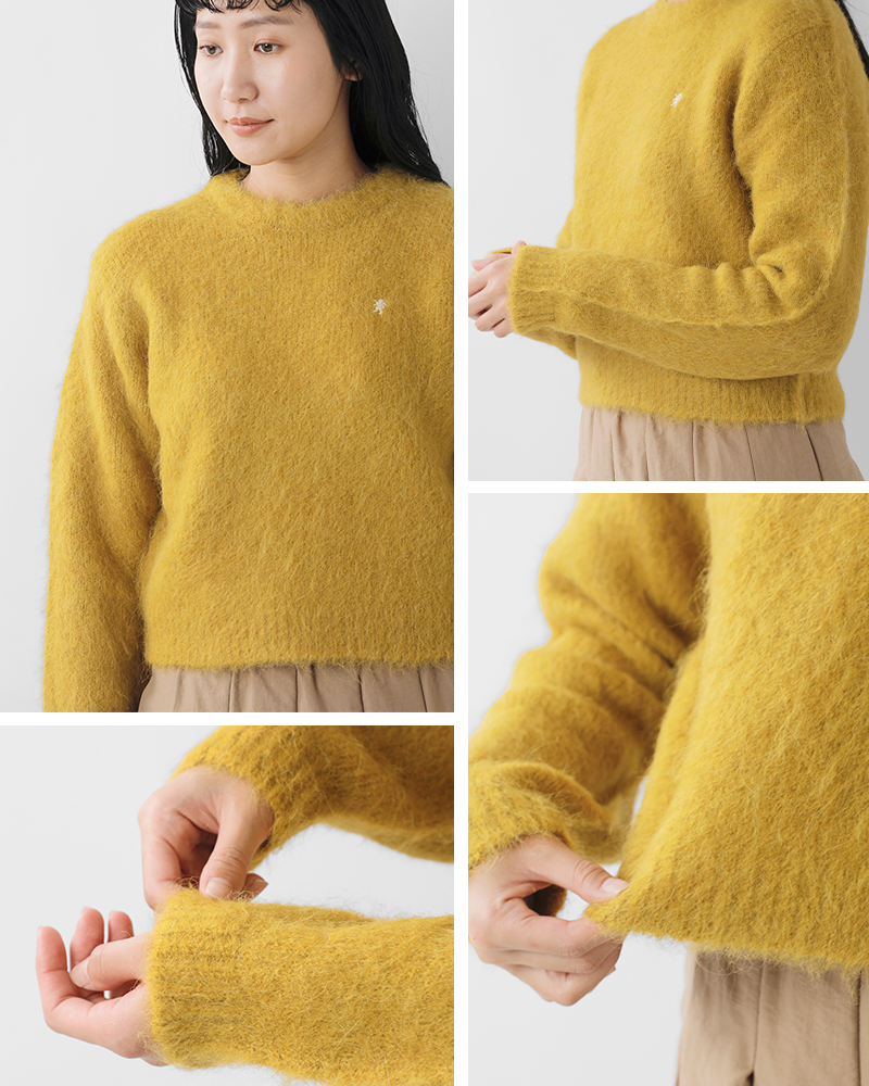 Gymphlex(ジムフレックス)アルパカシャギーニットクルーネックプルオーバーgy-d0096sgk