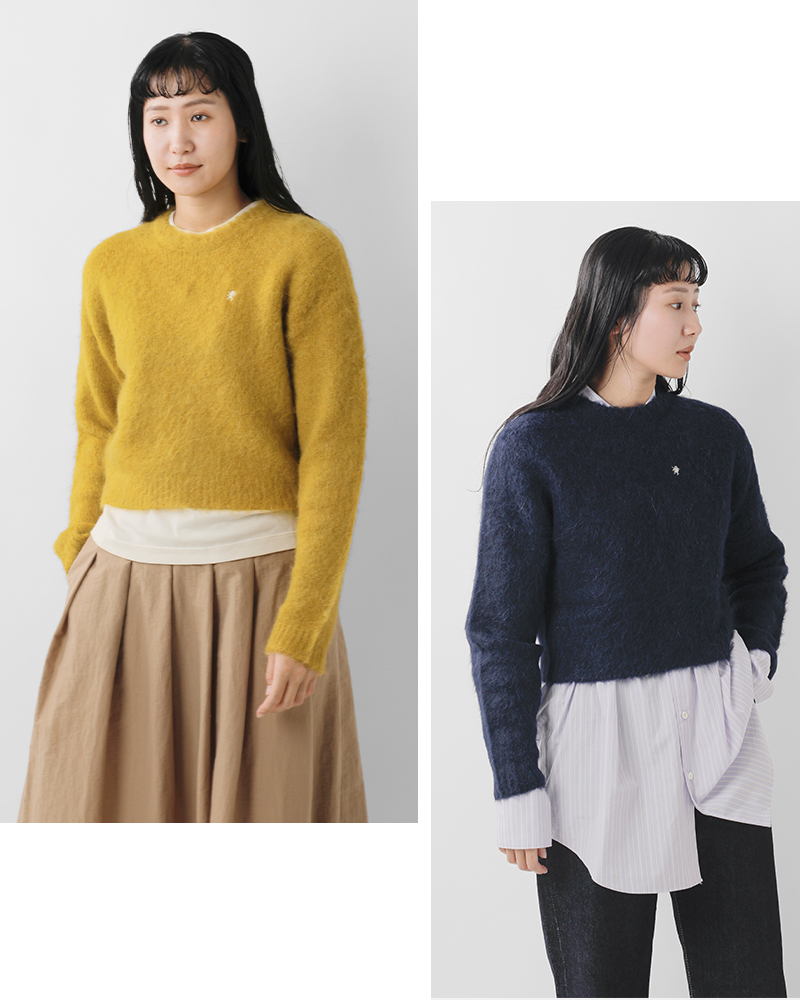 Gymphlex(ジムフレックス)アルパカシャギーニットクルーネックプルオーバーgy-d0096sgk