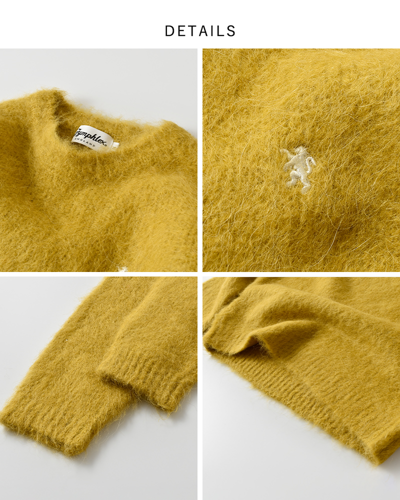 Gymphlex(ジムフレックス)アルパカシャギーニットクルーネックプルオーバーgy-d0096sgk