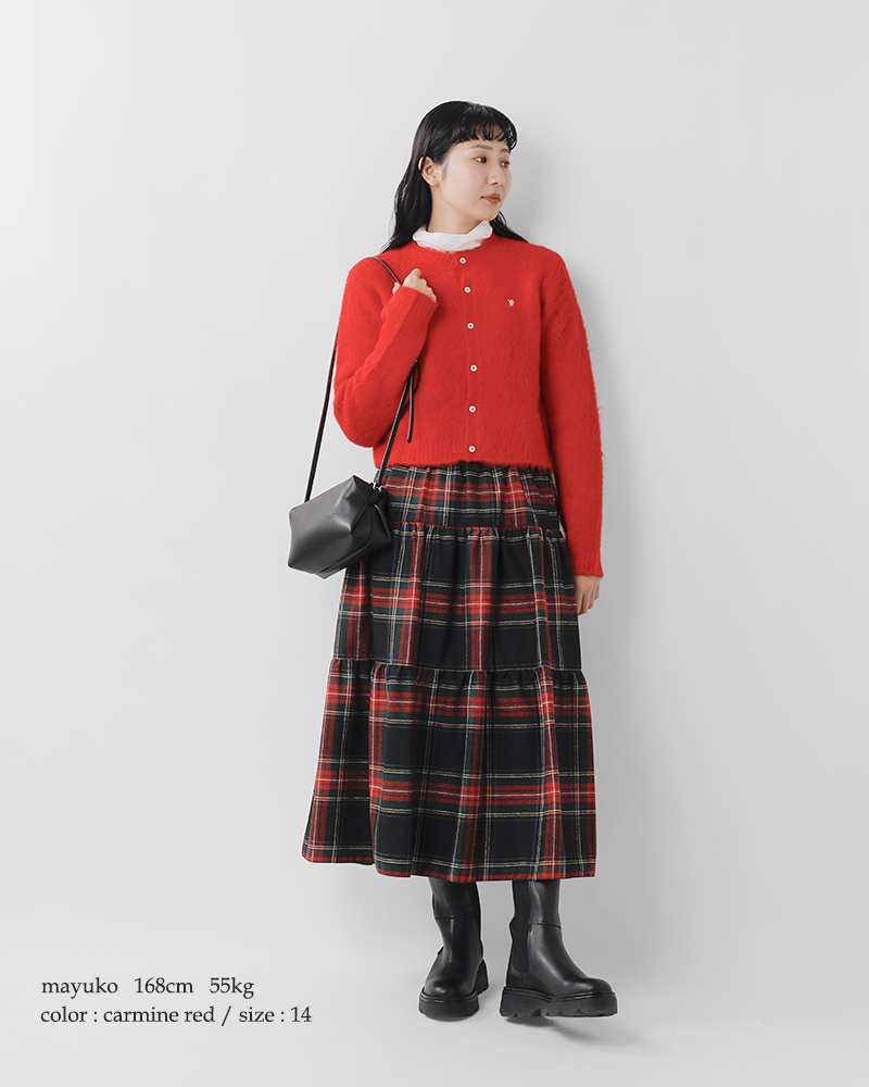 Gymphlex(ジムフレックス)アルパカシャギーニットクルーネックカーディガンgy-d0098sgk