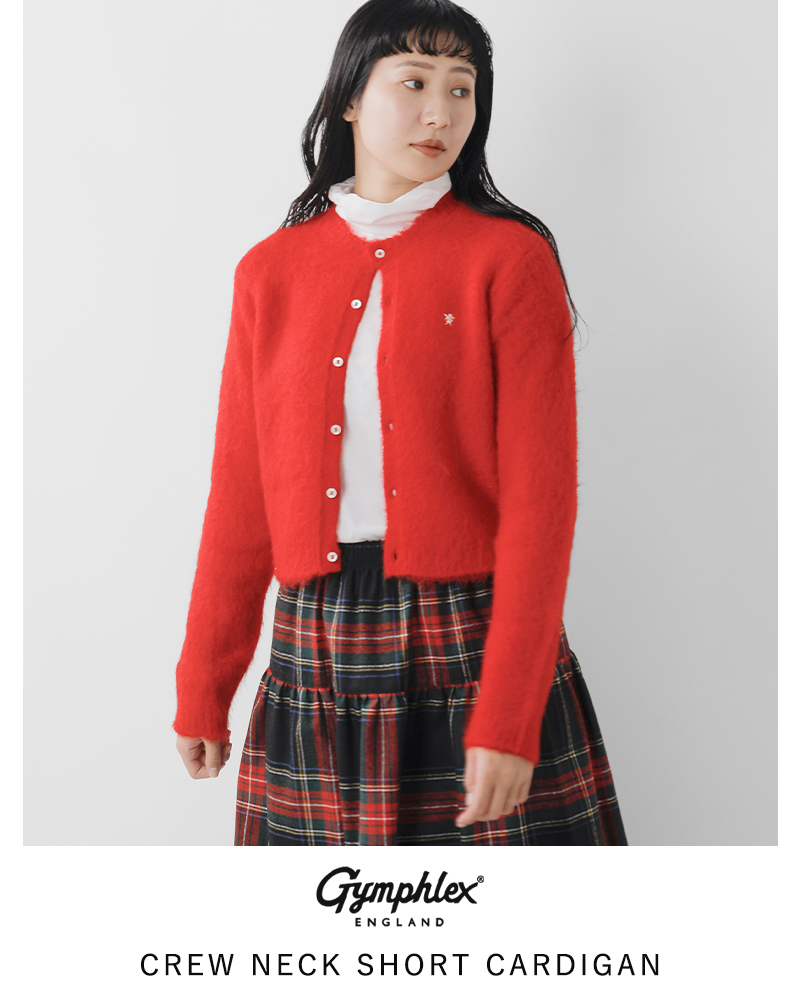 Gymphlex(ジムフレックス)アルパカシャギーニットクルーネックカーディガンgy-d0098sgk