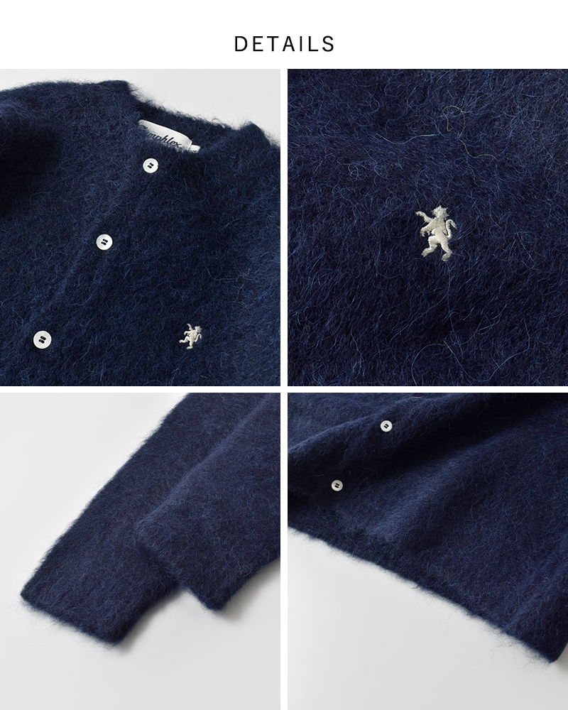 Gymphlex(ジムフレックス)アルパカシャギーニットクルーネックカーディガンgy-d0098sgk