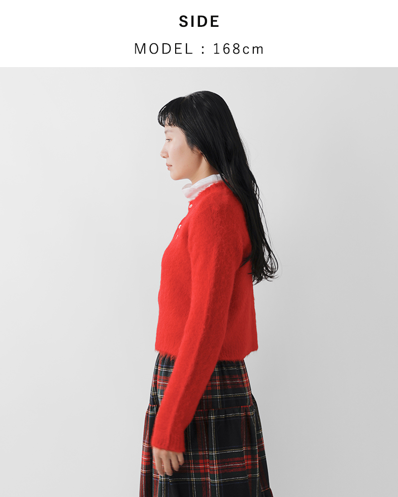 Gymphlex(ジムフレックス)アルパカシャギーニットクルーネックカーディガンgy-d0098sgk