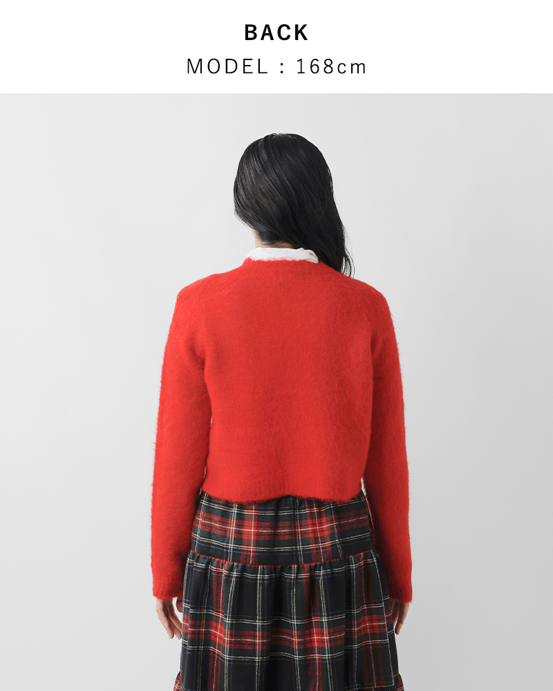 Gymphlex(ジムフレックス)アルパカシャギーニットクルーネックカーディガンgy-d0098sgk