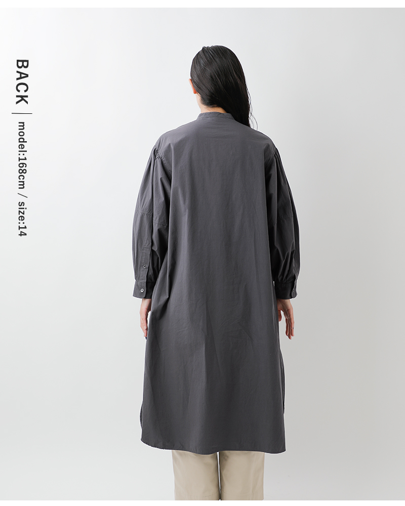 Gymphlex(ジムフレックス)コットンタイプライターバンドカラー長袖ワンピースgy-g0107otd