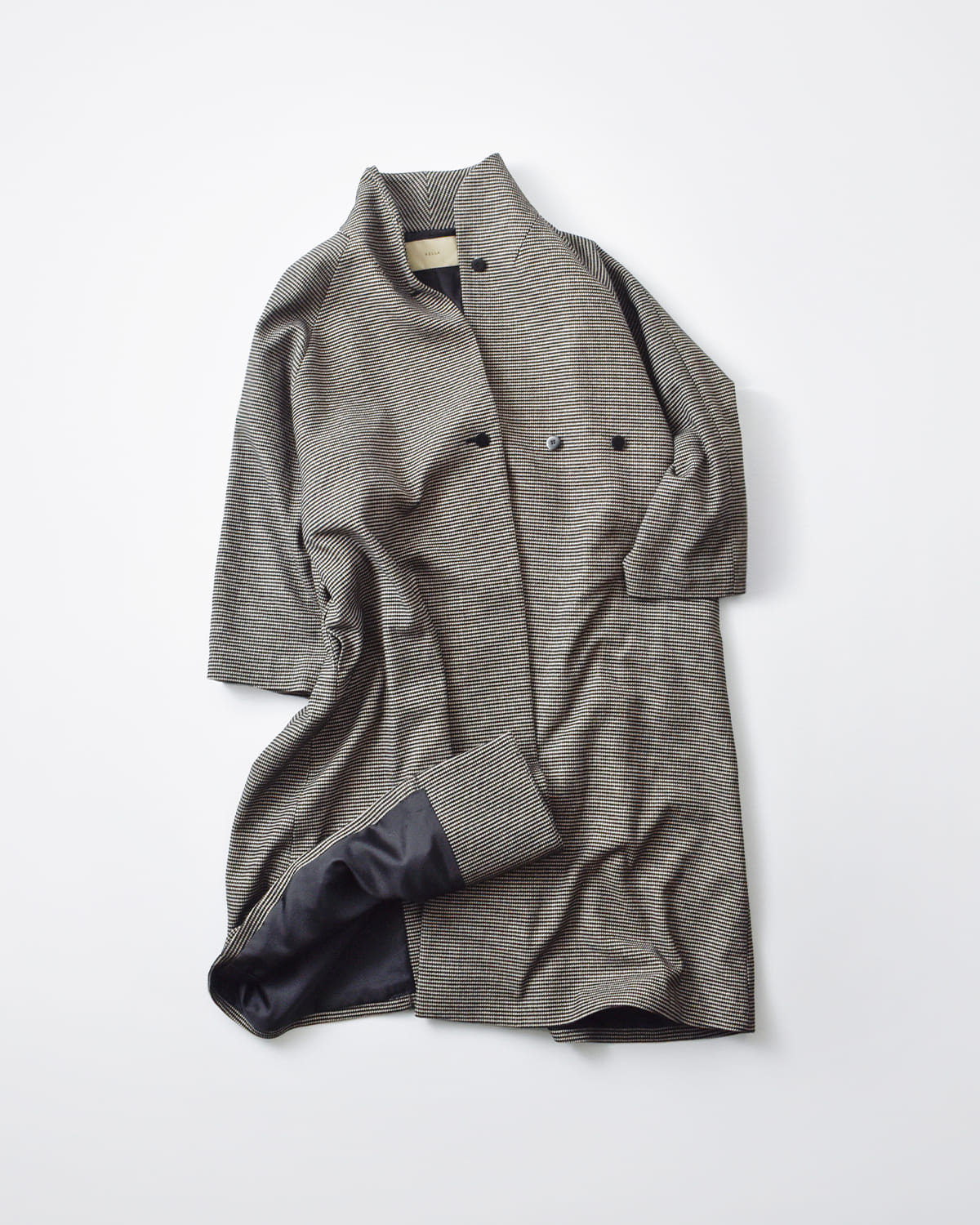 Hella ヘラ スタンドカラー ツイード ロング コート “TWEED LONG