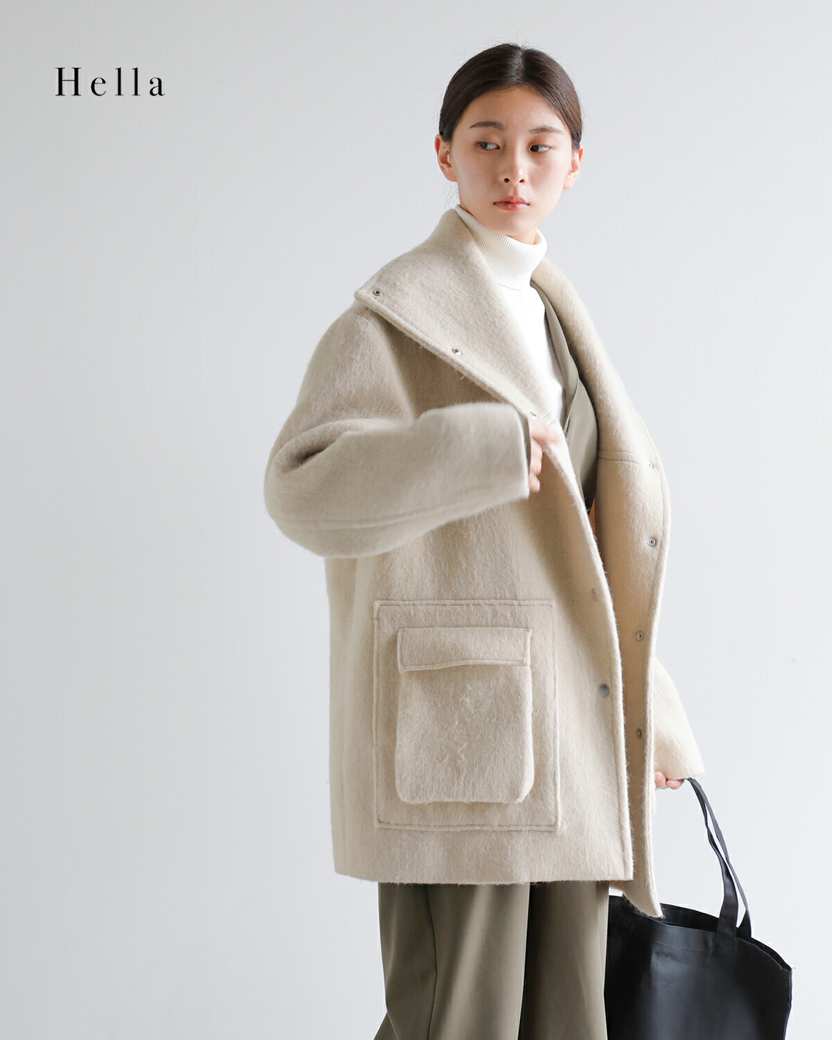 Hella ヘラ ウール混 シャギー コート “WOOL SHAGGY COAT” h253