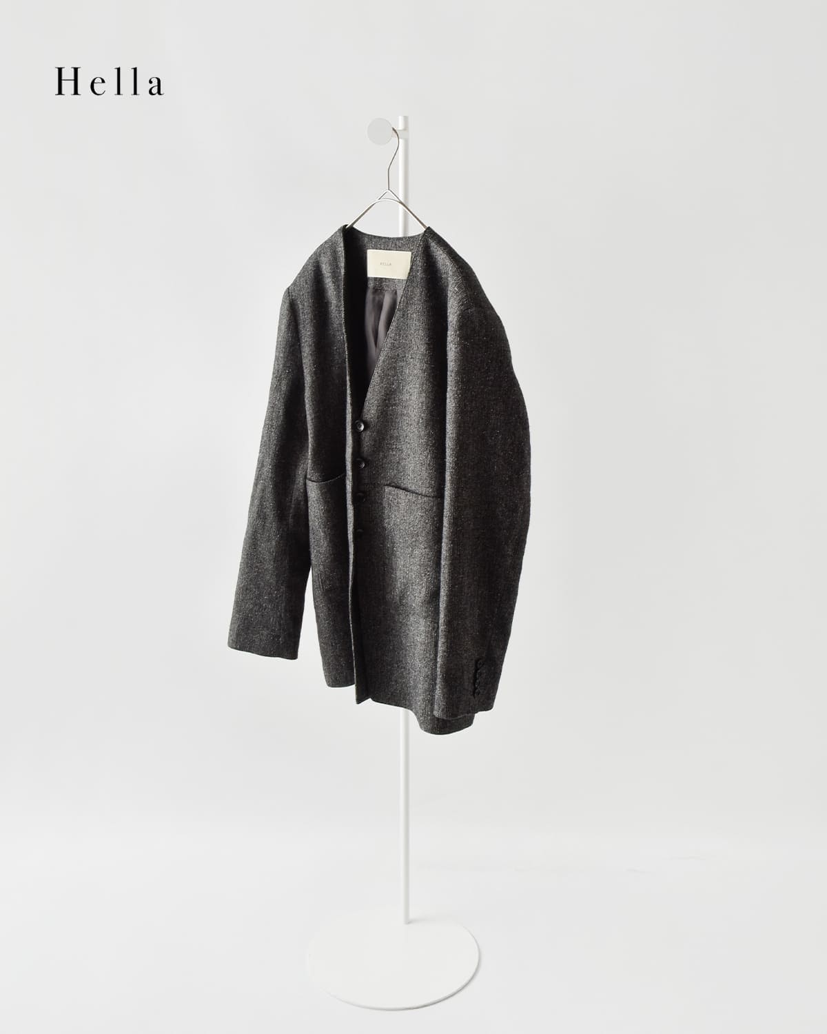 Hella ヘラ シルクネップ カラーレス ツイード ジャケット “SILK