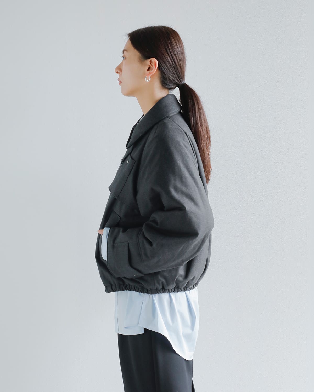 Hella(ヘラ)ウール混ガンフラップブルゾン “GUN FLAP BLOUSON” h253-04