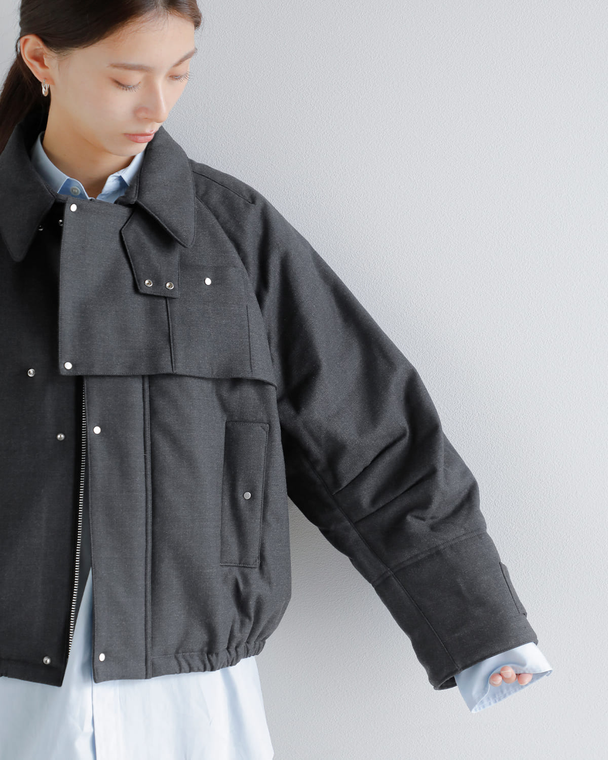 Hella(ヘラ)ウール混ガンフラップブルゾン “GUN FLAP BLOUSON” h253-04