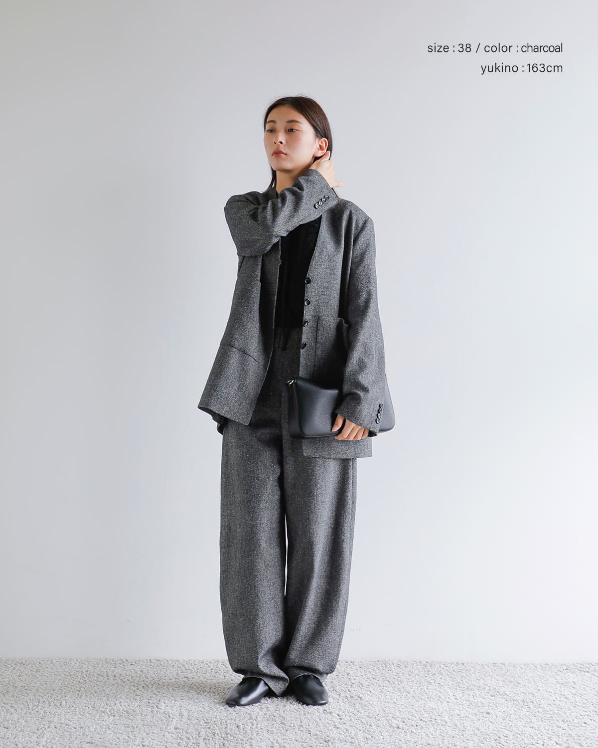 Hella(ヘラ)シルクネップツイードコクーンパンツ “SILK NEP COCOON PANTS” h253-31