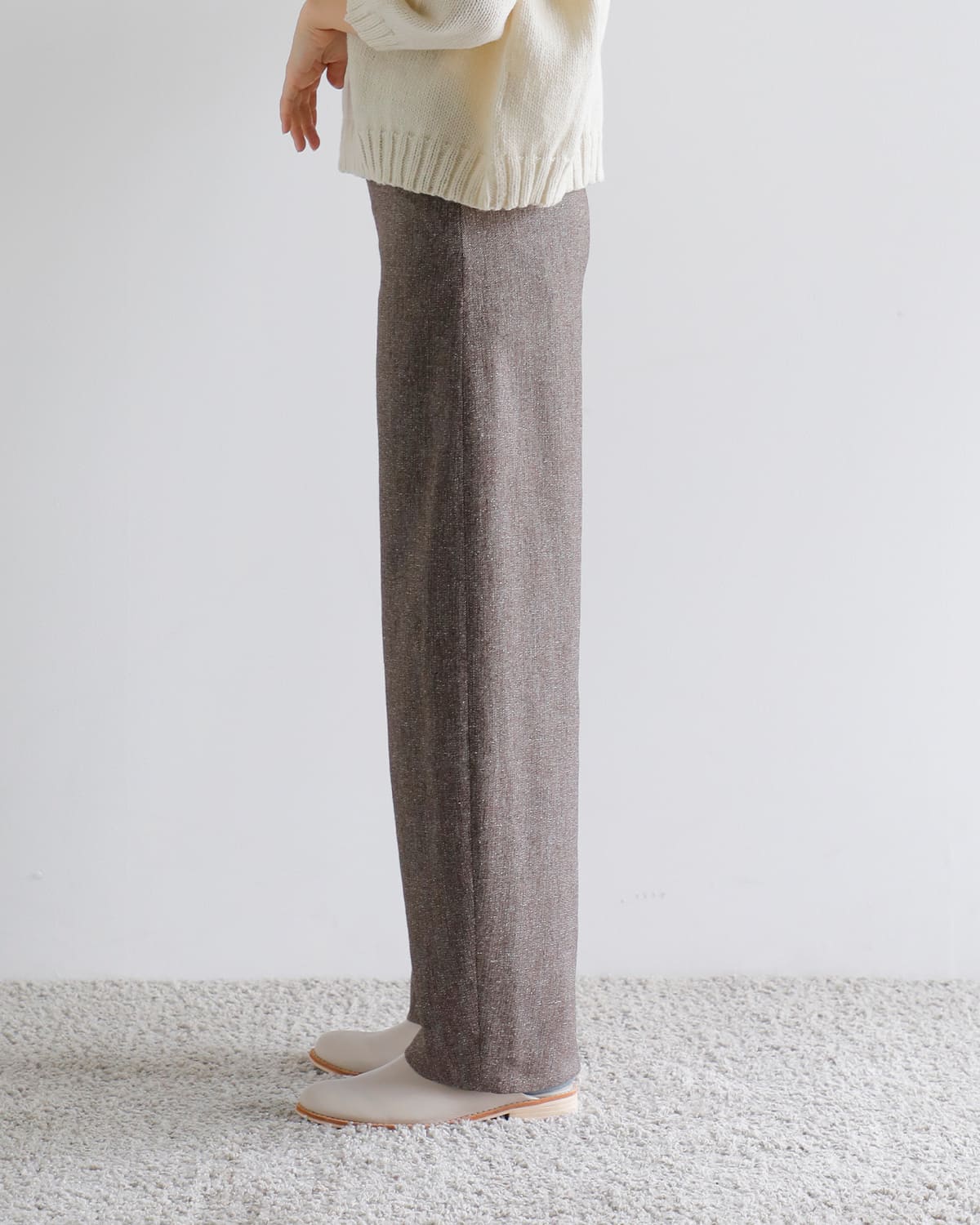 Hella(ヘラ)シルクネップツイードコクーンパンツ “SILK NEP COCOON PANTS” h253-31