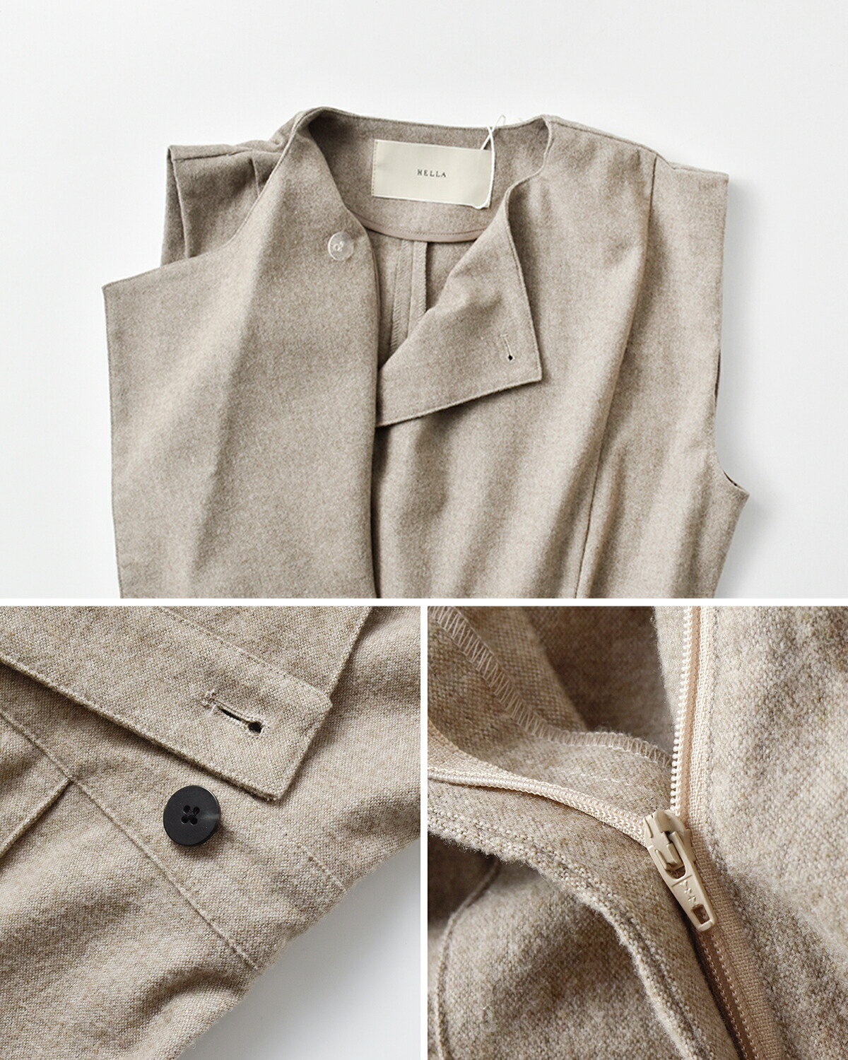 Hella(ヘラ)ウール混カシュクールジャンプスーツ “CACHECOEUR JUMPSUIT” h253-40