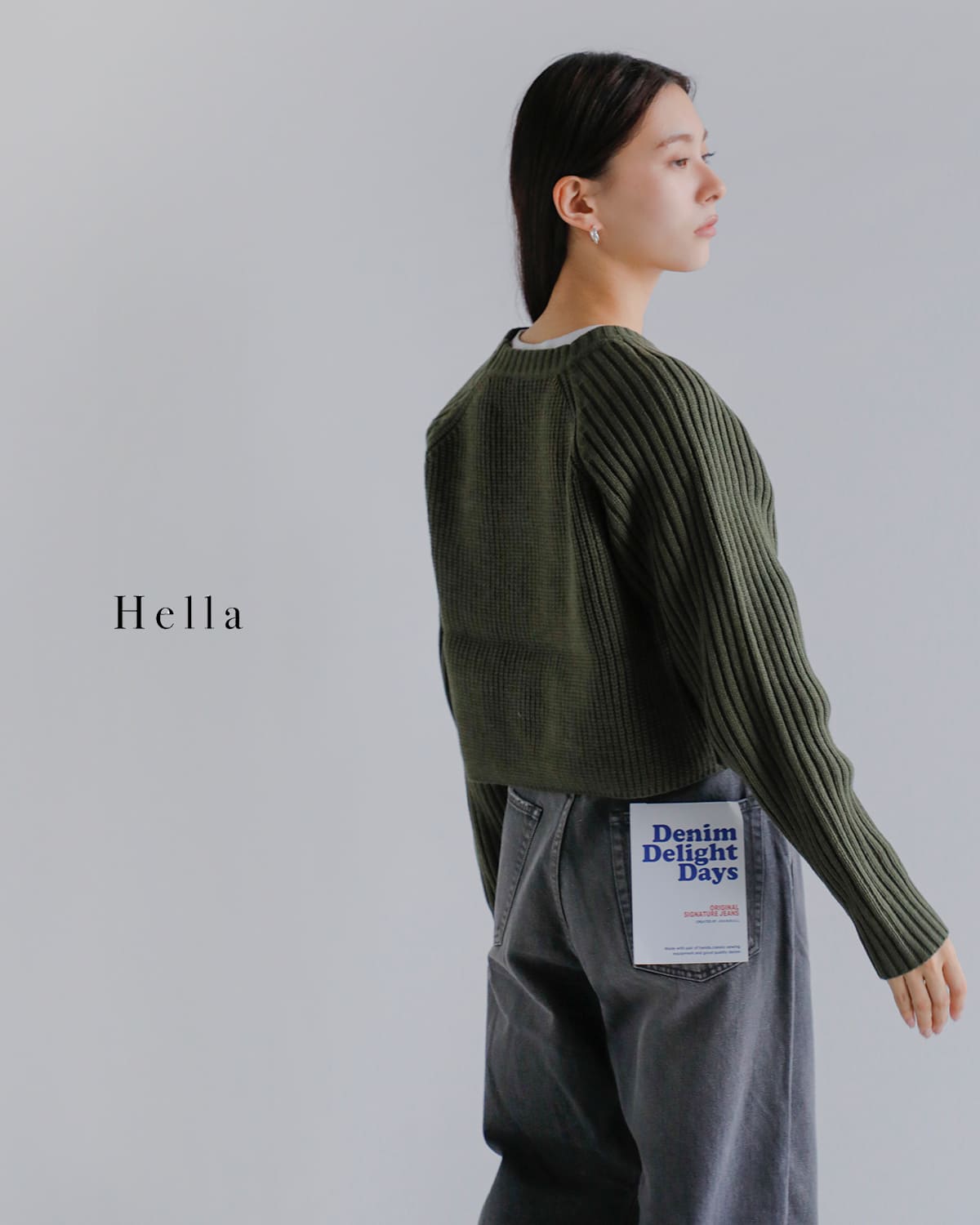 Hella(ヘラ)クロップド リブ編み ニット プルオーバー “CROPPED KNIT PULLOVER”h253-93