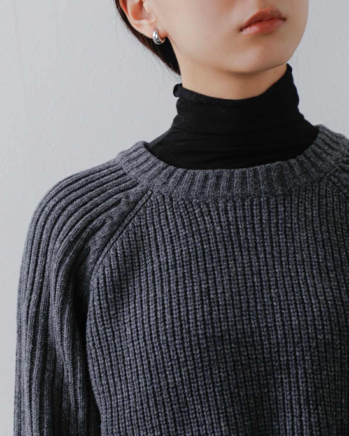 Hella(ヘラ)クロップドリブ編みニットプルオーバー “CROPPED KNIT PULLOVER” h253-93