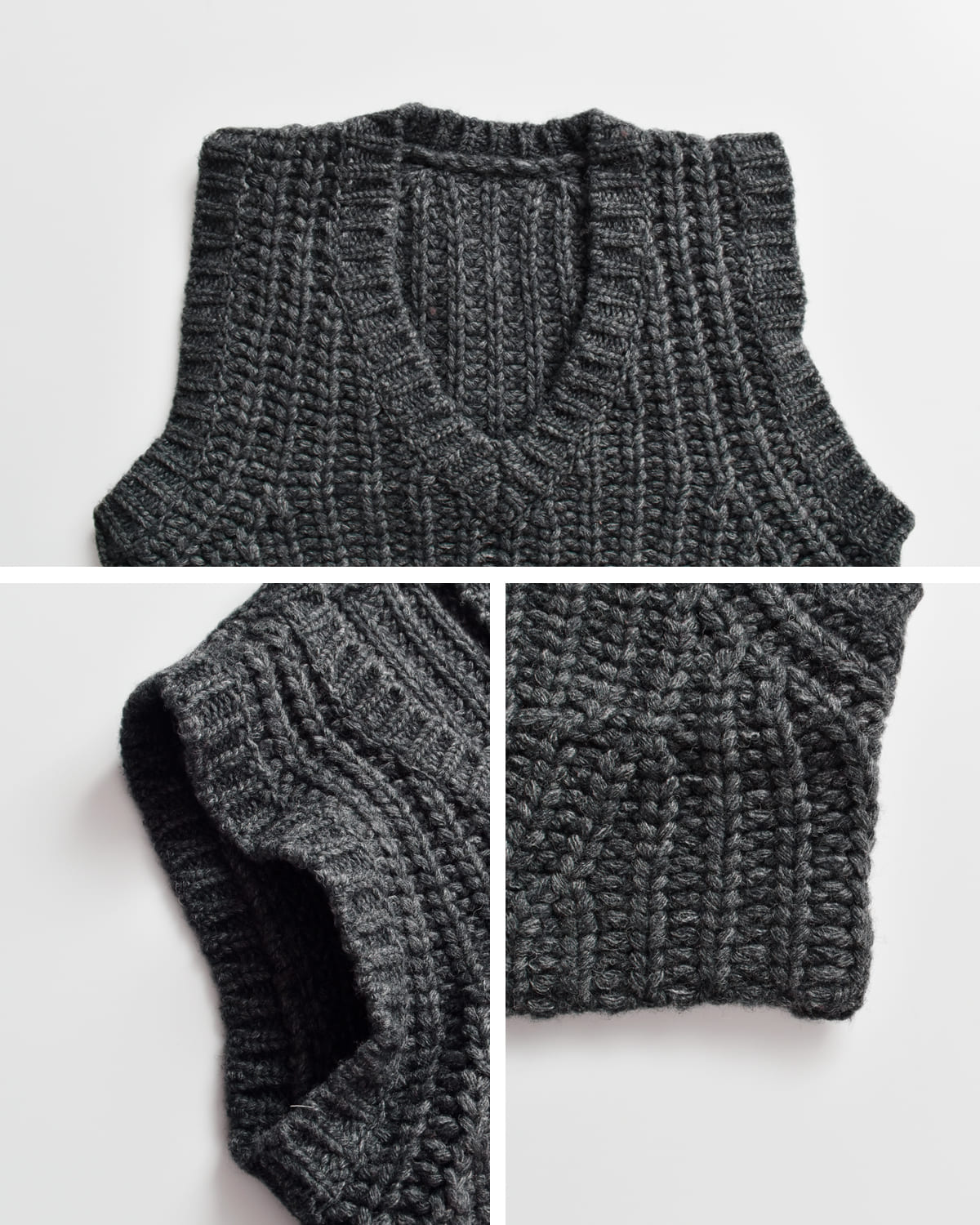 Hella(ヘラ)ローゲージ編みショートベスト “LOW GAUGE SHORT VEST” h253-94