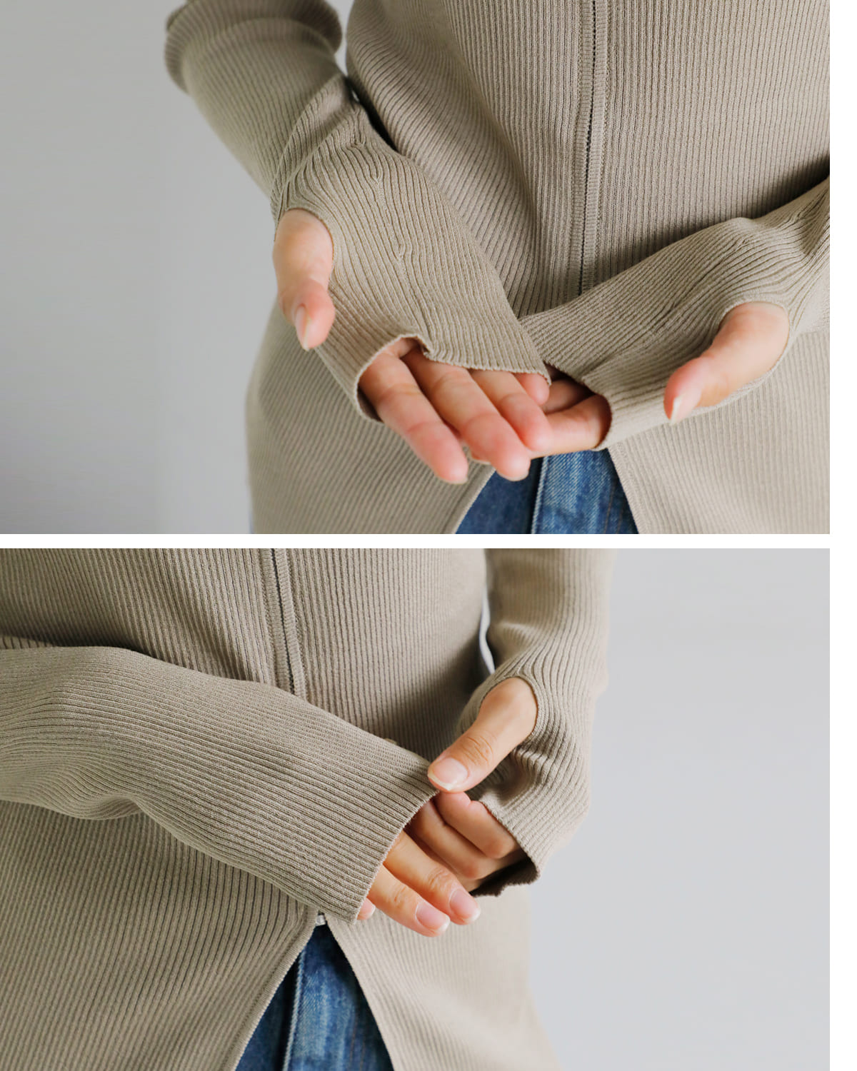 Hella(ヘラ)ジップアップリブニットプルオーバー “ZIP UP RIB KNIT” h253-95