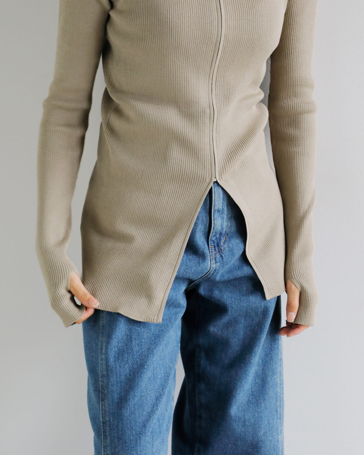 Hella(ヘラ)ジップアップリブニットプルオーバー “ZIP UP RIB KNIT” h253-95