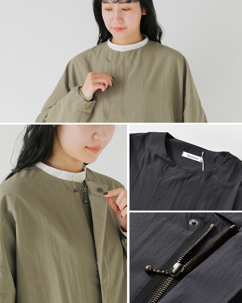 Honnete(オネット)タックスリーブオーバーフィットコートho-25aw-co23