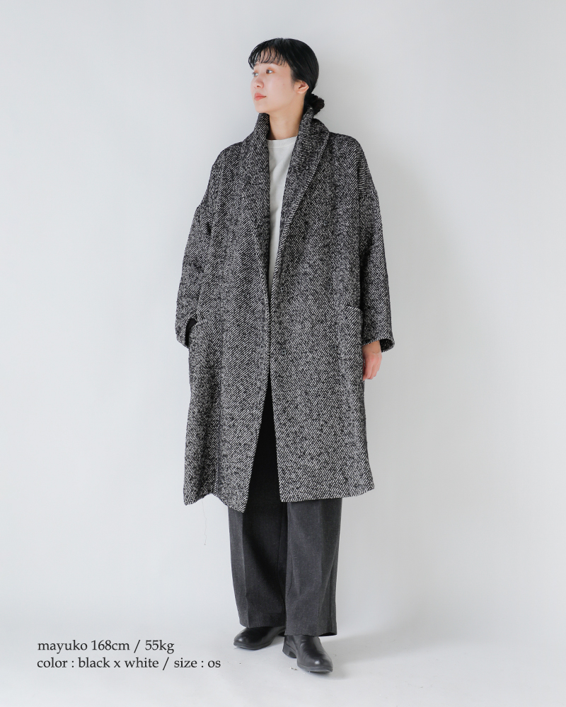 Honnete(オネット)ウールショールカラーコートho-25aw-co3