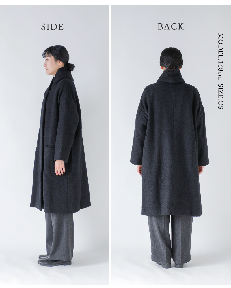 Honnete(オネット)ウールショールカラーコートho-25aw-co3