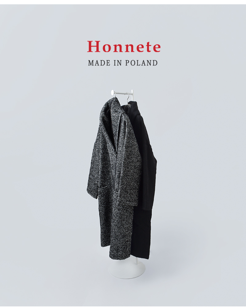 Honnete(オネット)ウールショールカラーコートho-25aw-co3