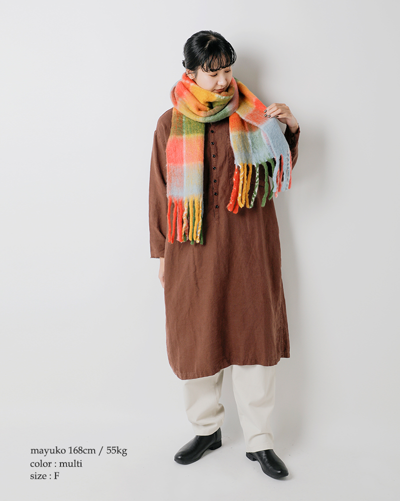 The Bagmati(バグマティ)ウールミックスチェックマフラーin-35180