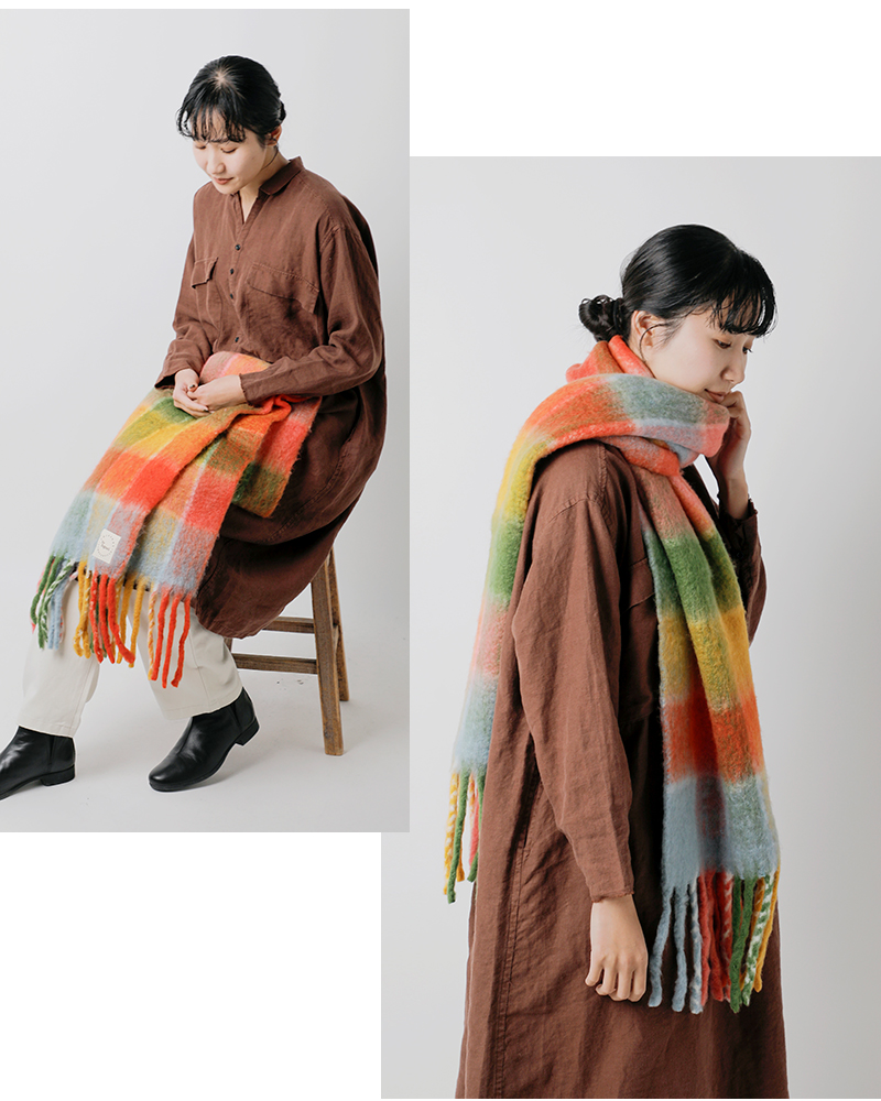 The Bagmati(バグマティ)ウールミックスチェックマフラーin-35180