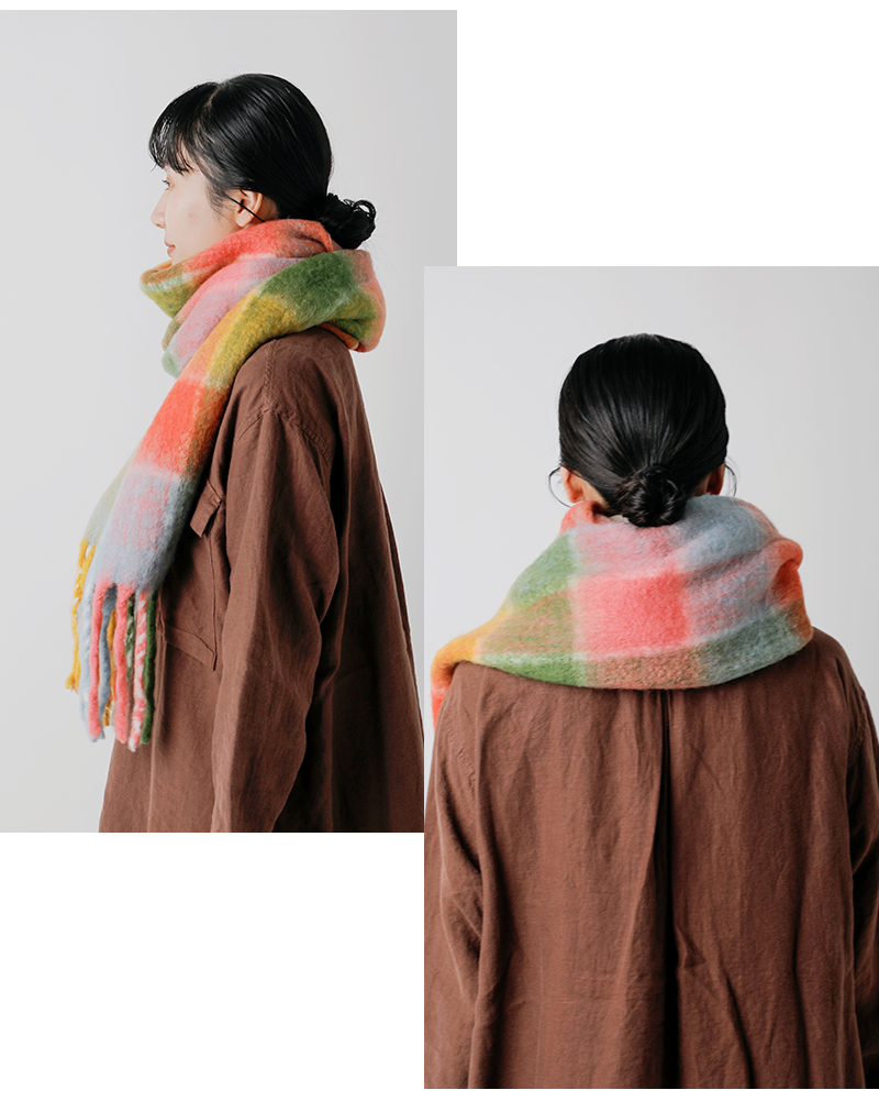 The Bagmati(バグマティ)ウールミックスチェックマフラーin-35180