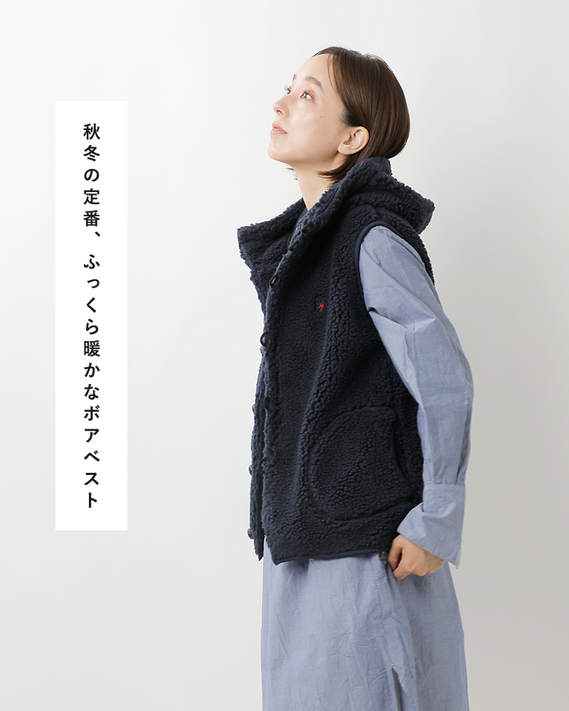 Gymphlex(ジムフレックス)くるみボタンボアフーデッドベストj-1069boa