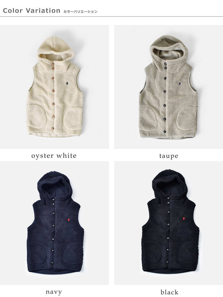 Gymphlex(ジムフレックス)くるみボタンボアフーデッドベストj-1069boa