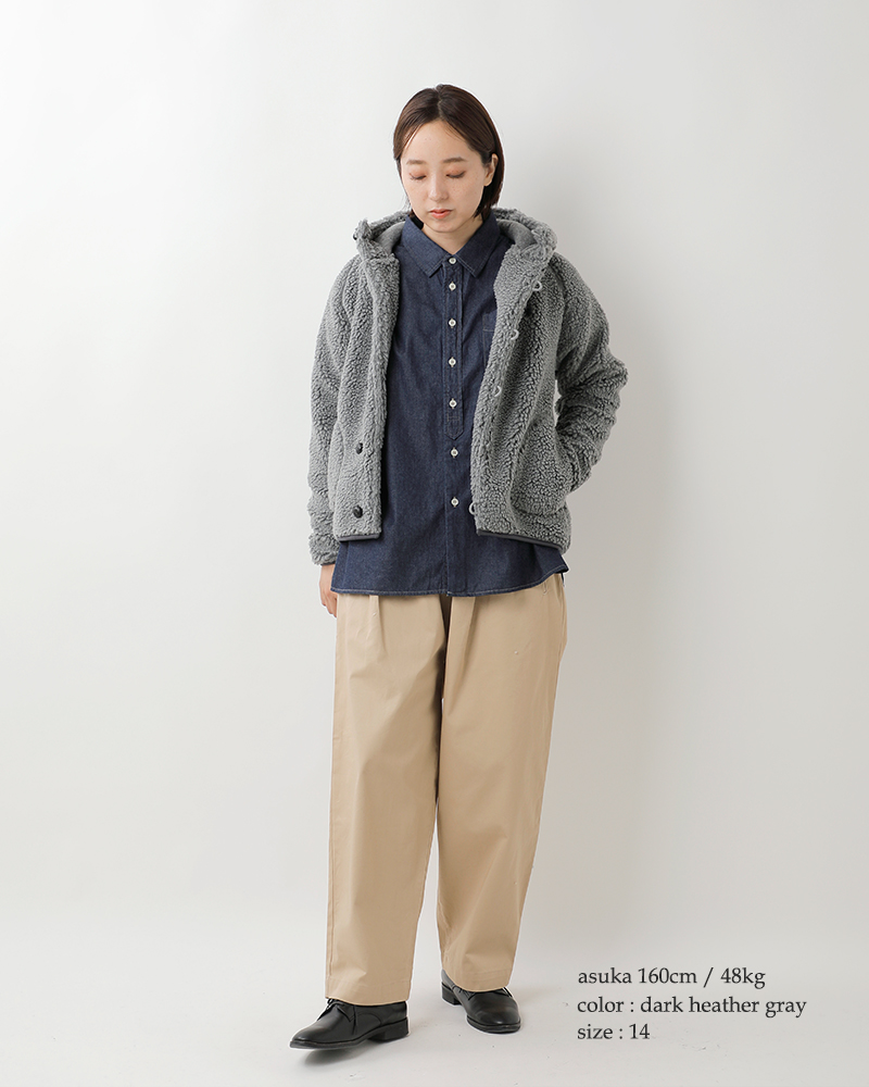 Gymphlex(ジムフレックス)くるみボタンボアフーデッドジャケットj-1185boa