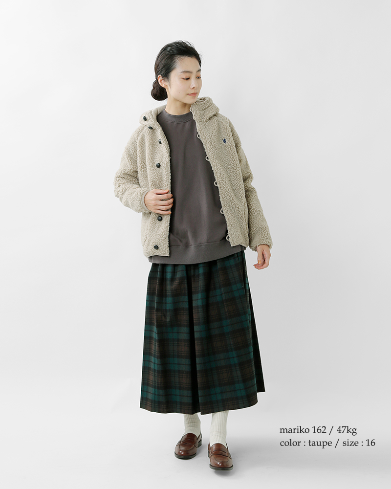 Gymphlex(ジムフレックス)くるみボタンボアフーデッドジャケットj-1185boa