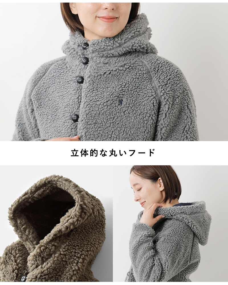 Gymphlex(ジムフレックス)くるみボタンボアフーデッドジャケットj-1185boa