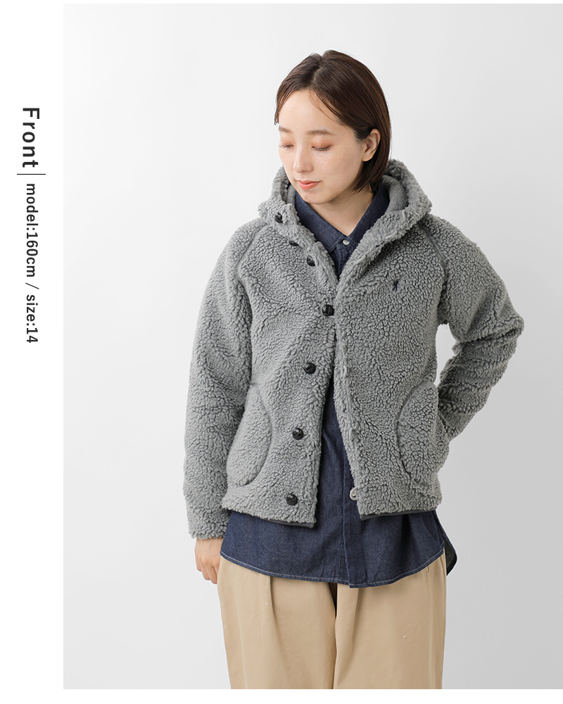 Gymphlex(ジムフレックス)くるみボタンボアフーデッドジャケットj-1185boa