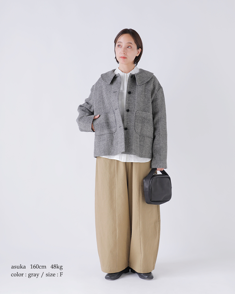 MAGALI(マガリ)シェットランドウールリネンフラットカラージャケットjk08