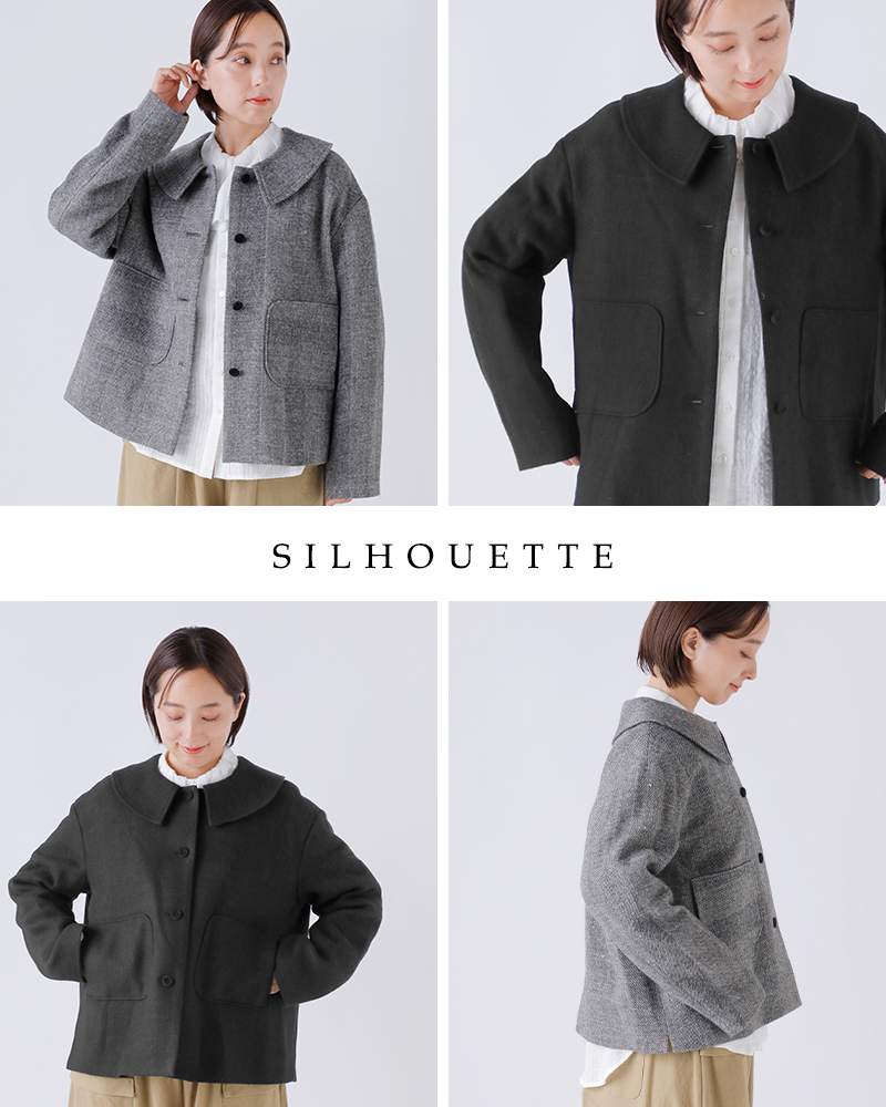 MAGALI(マガリ)シェットランドウールリネンフラットカラージャケットjk08