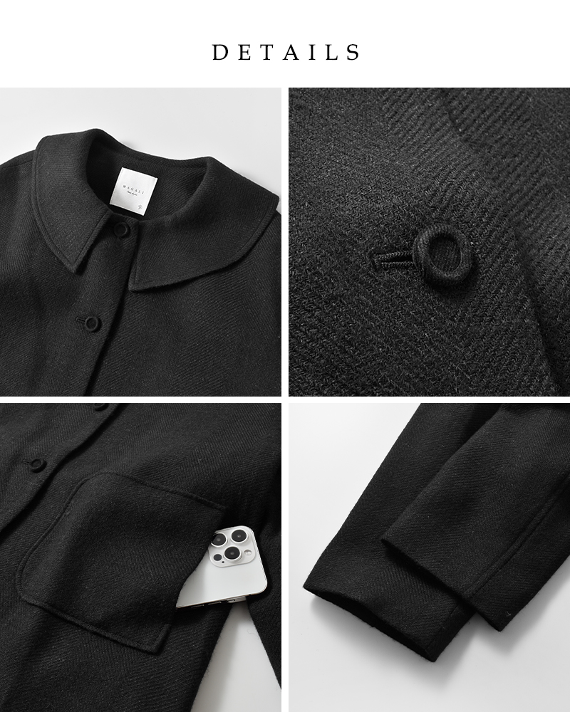 MAGALI(マガリ)シェットランドウールリネンフラットカラージャケットjk08