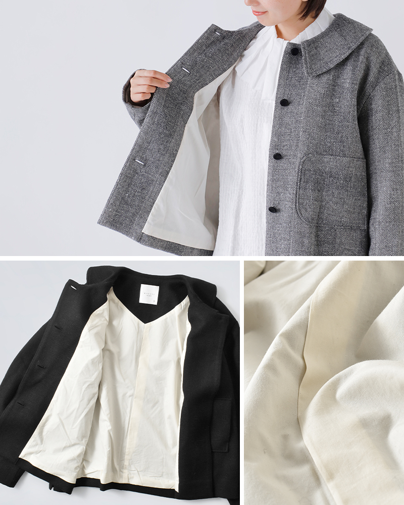 MAGALI(マガリ)シェットランドウールリネンフラットカラージャケットjk08