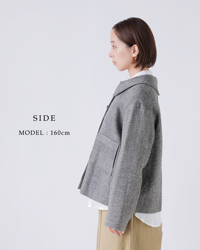 MAGALI(マガリ)シェットランドウールリネンフラットカラージャケットjk08