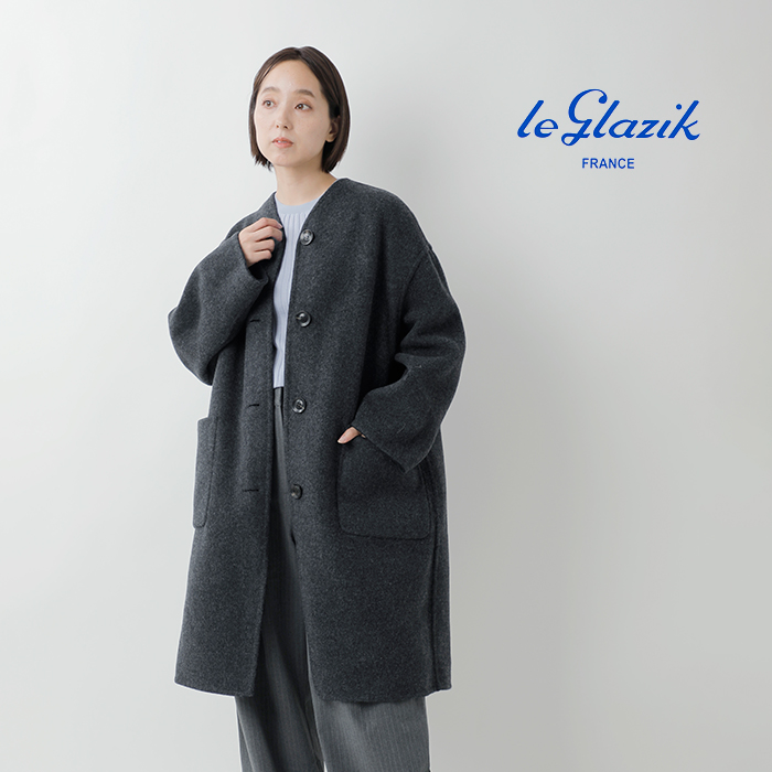 Le Glazik(ルグラジック)SUPER100sウールリバーシブルカラーレスコートjl-8982mfw-25aw