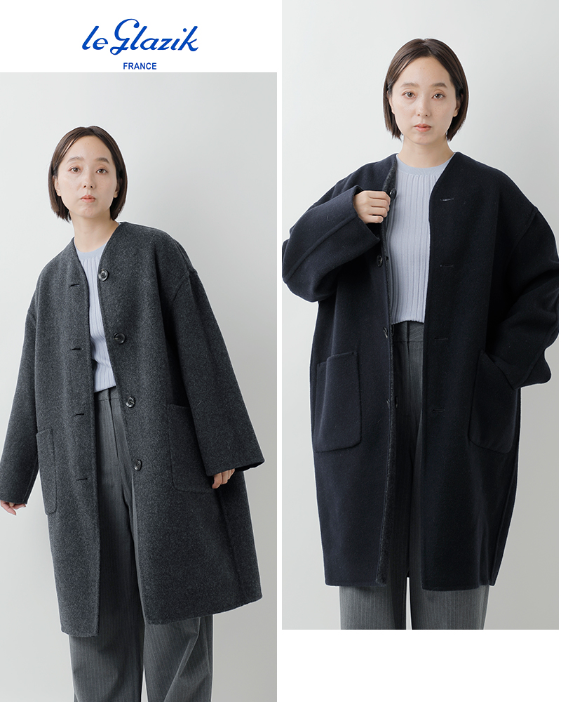 Le Glazik(ルグラジック)SUPER100sウールリバーシブルカラーレスコートjl-8982mfw-25aw