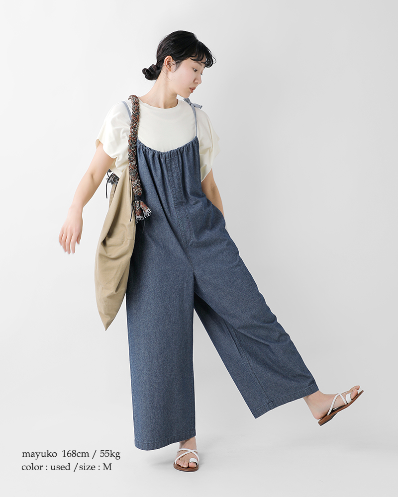 Johnbull(ジョンブル)コットンシャンブレードローストリングサロペットjl252p22