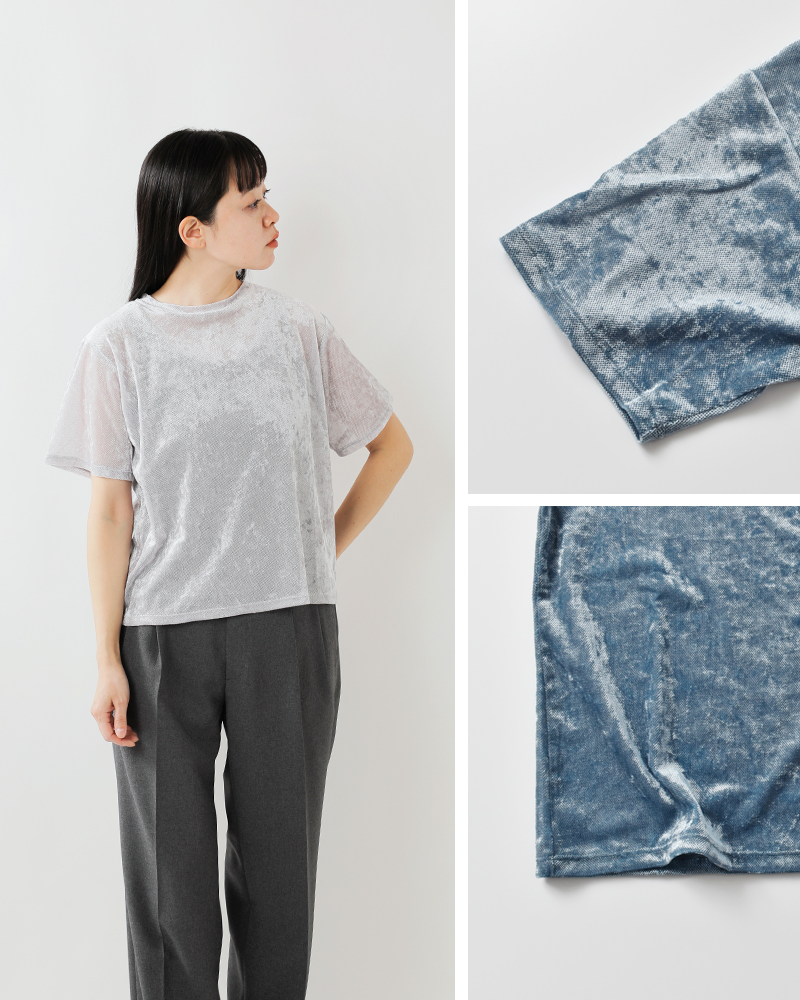 Johnbull(ジョンブル)ベロアチュールハーフスリーブTシャツjl253c01